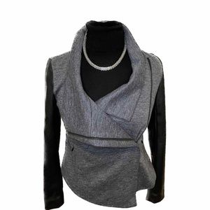 Ann Taylor Asymmetrical Zip Gray Moto XSP